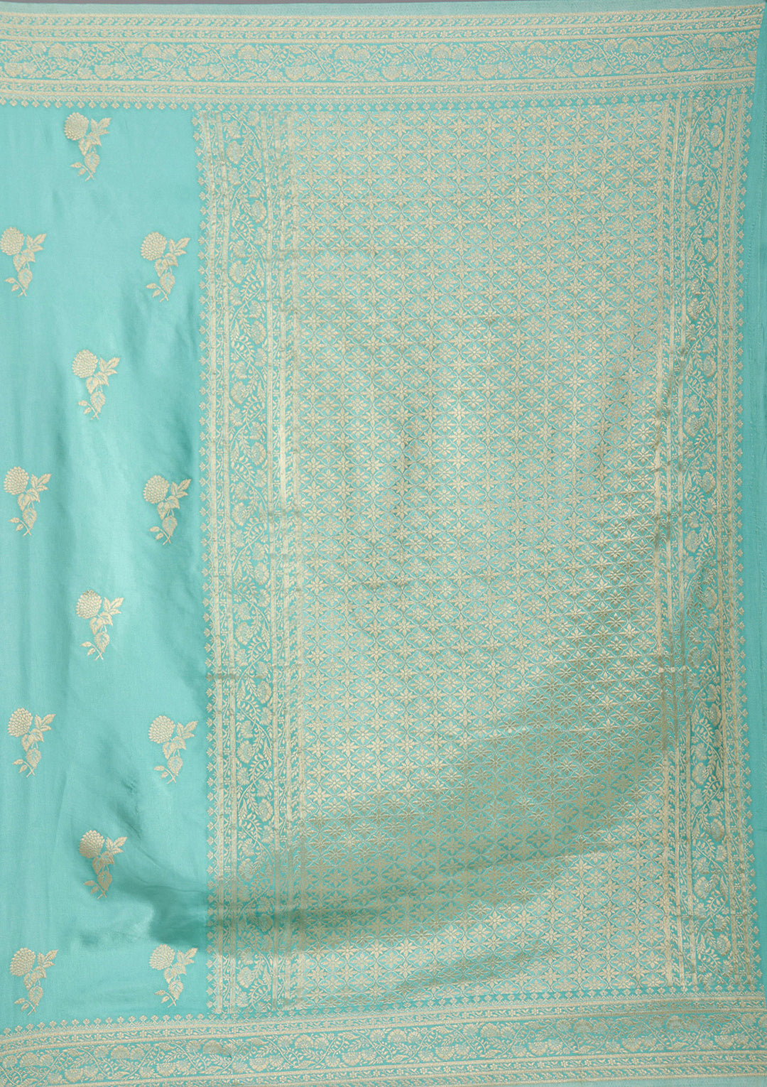 Sky Blue Zariwork Art Silk Saree