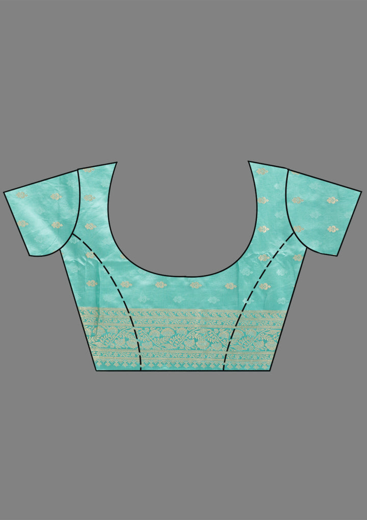 Sky Blue Zariwork Art Silk Saree