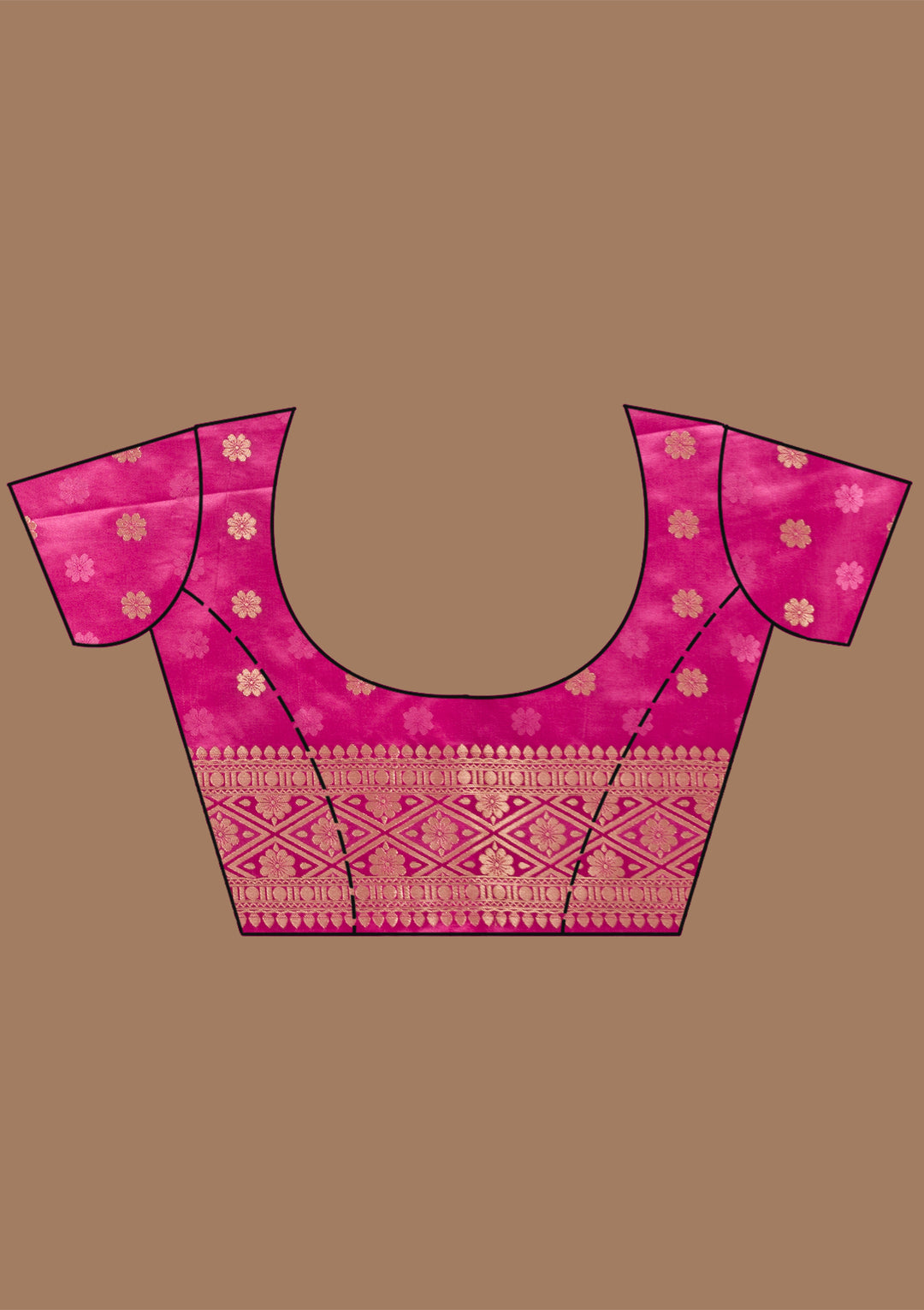 Onion Pink Zariwork Art Silk Saree