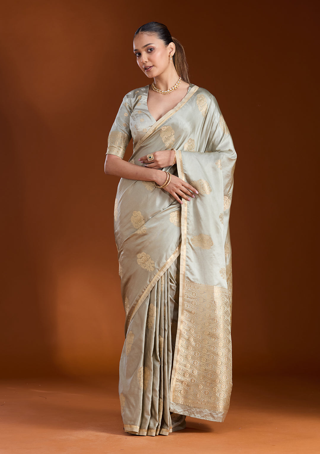 Pista Green Zariwork Art Silk Silk_Saree