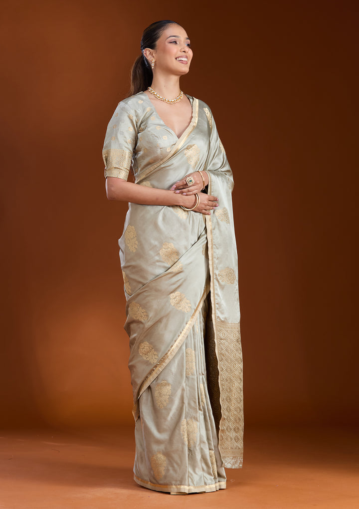 Pista Green Zariwork Art Silk Silk_Saree