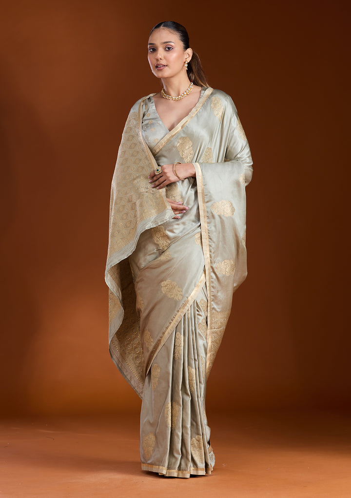 Pista Green Zariwork Art Silk Silk_Saree