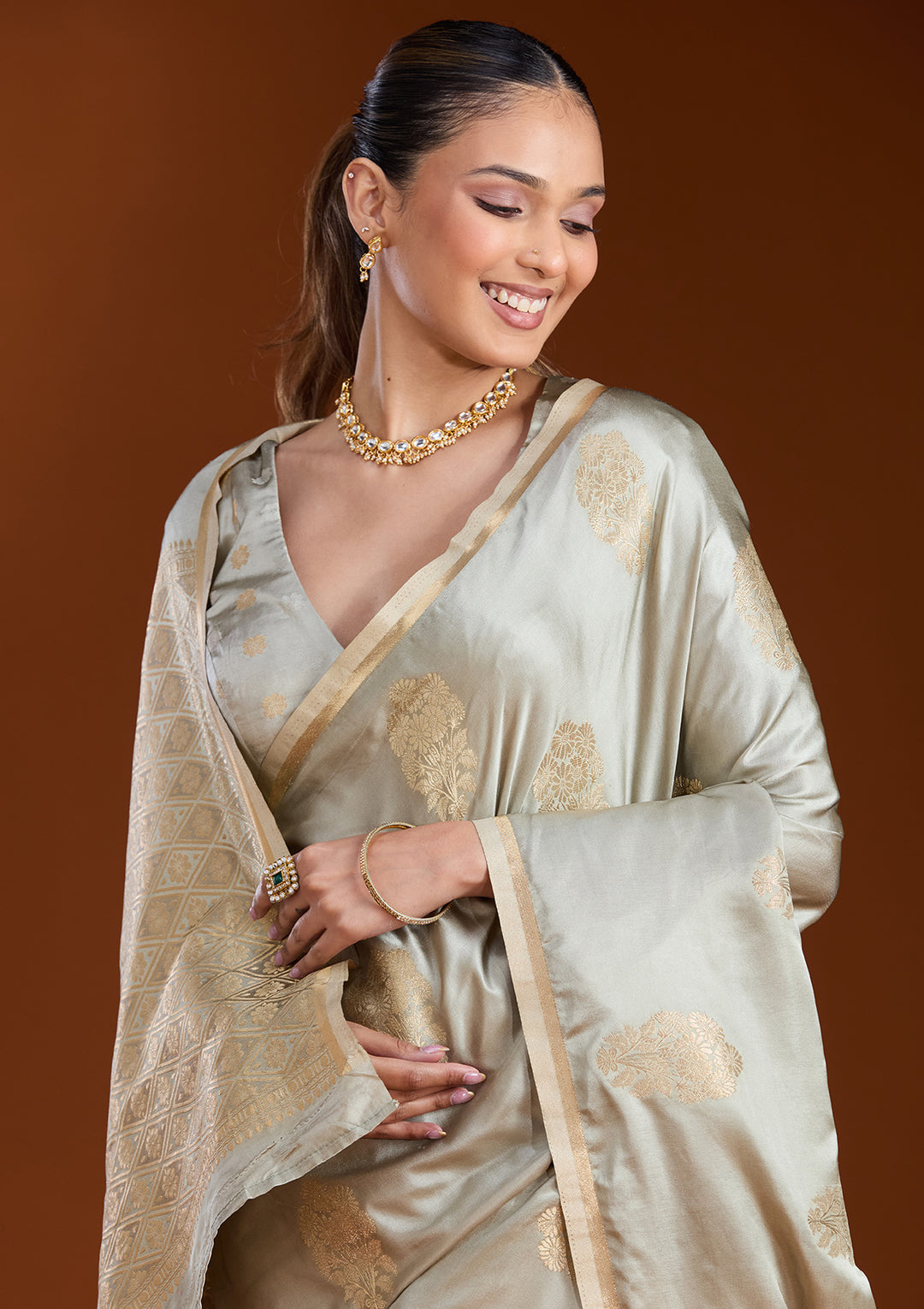 Pista Green Zariwork Art Silk Silk_Saree