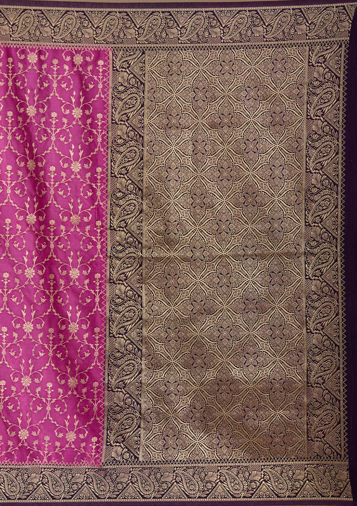 Lavender Zariwork (Gold) Art Silk Silk_Saree