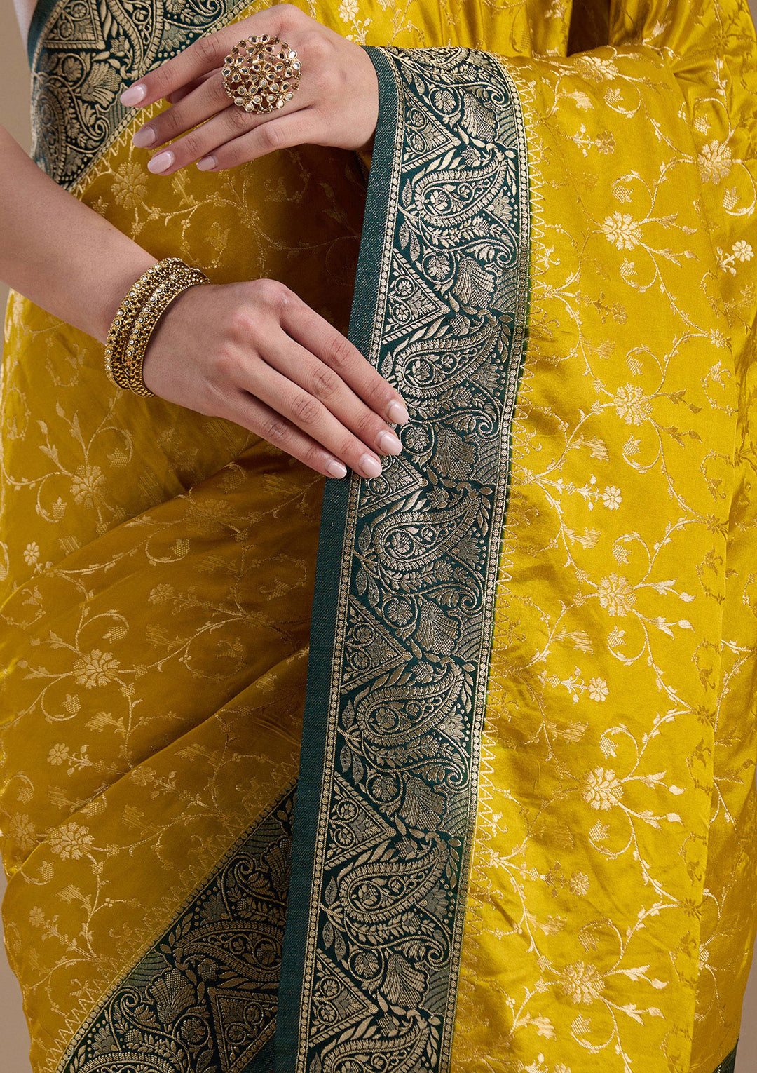 Yellow Zariwork (Gold) Art Silk Silk_Saree