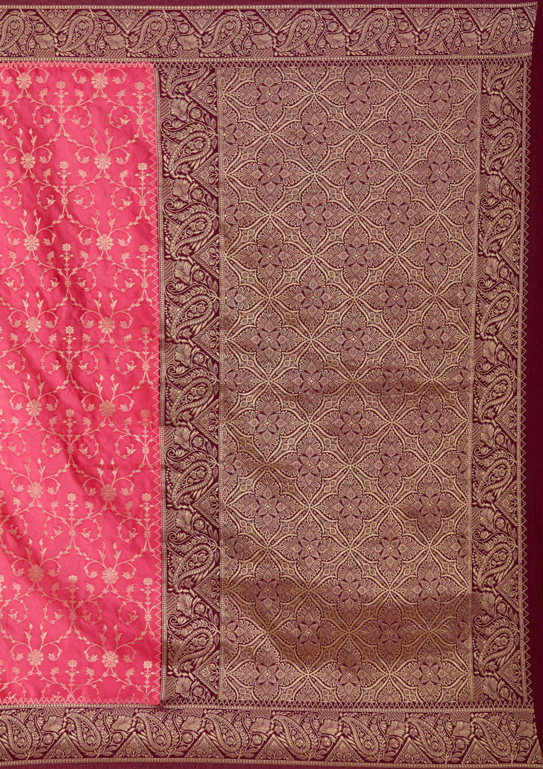 Pink Zariwork (Gold) Art Silk Silk_Saree
