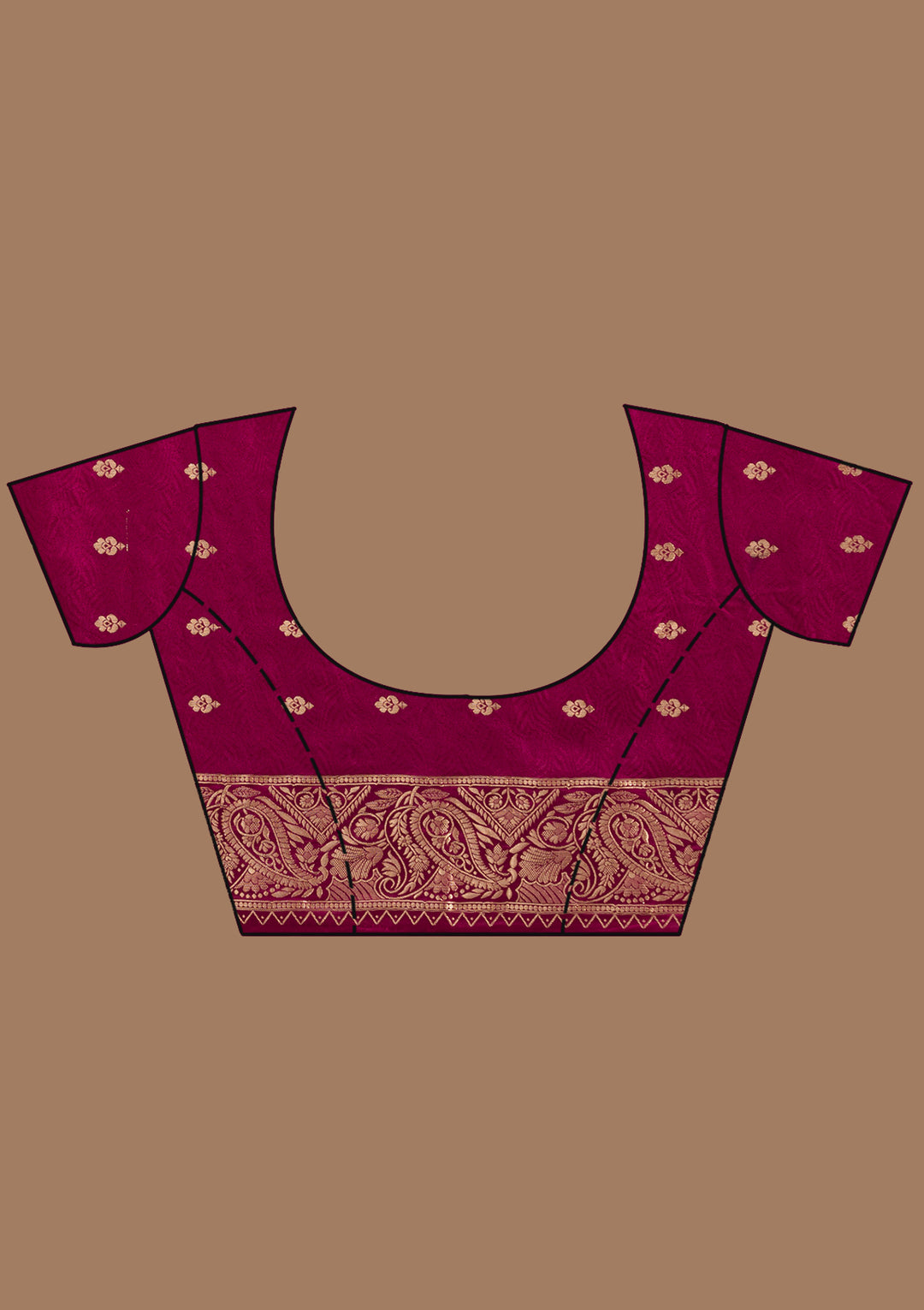 Pink Zariwork (Gold) Art Silk Silk_Saree