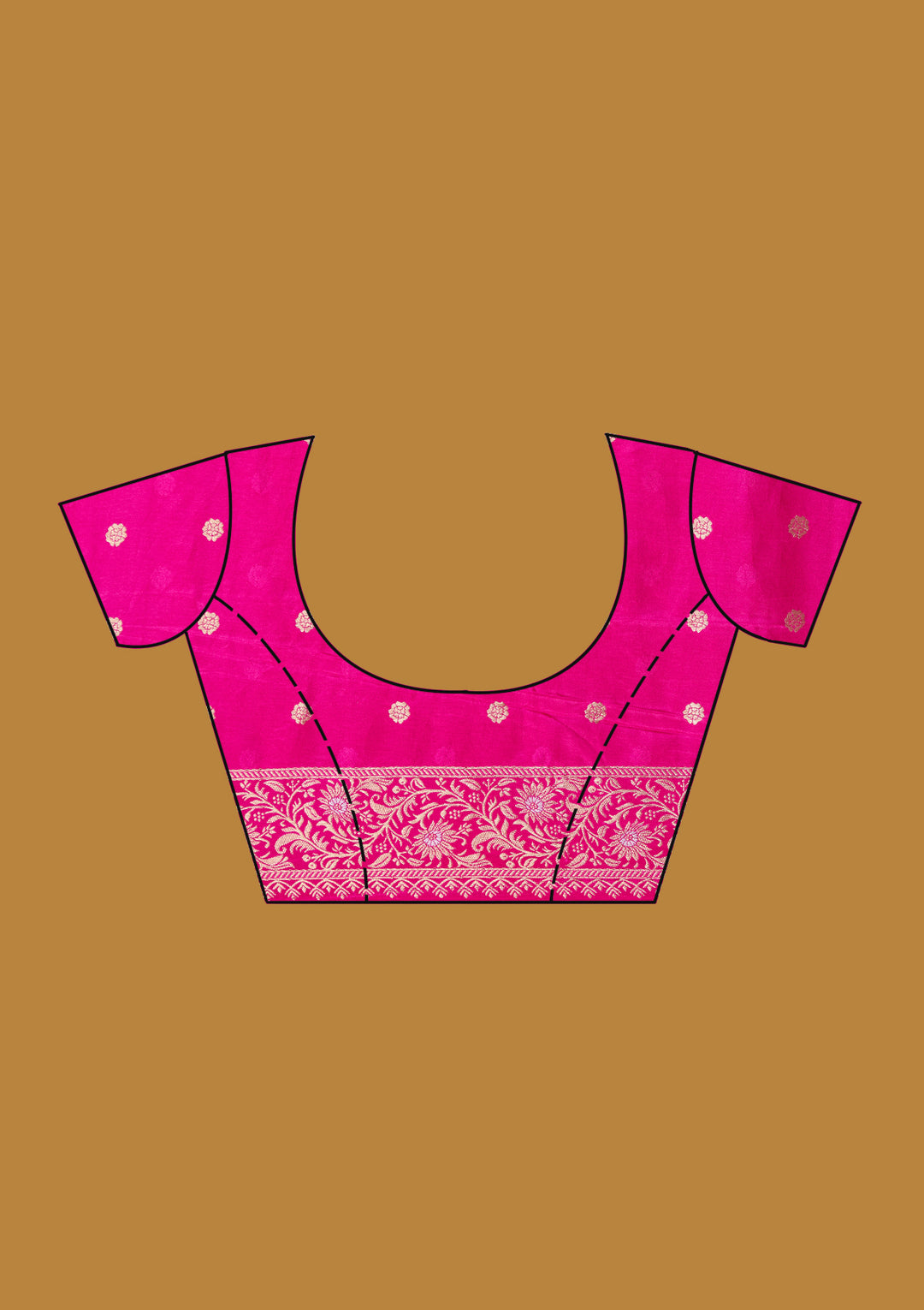 Orange Zariwork (Gold) Art Silk Saree