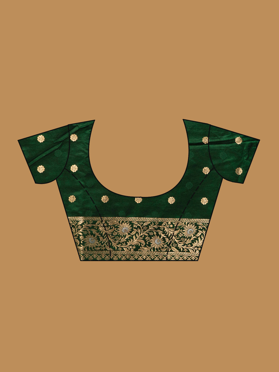 Bottle Green Zariwork (Gold) Art Silk Silk_Saree