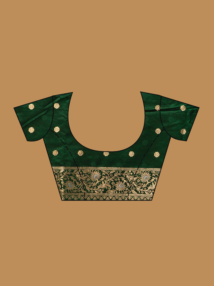 Bottle Green Zariwork (Gold) Art Silk Silk_Saree