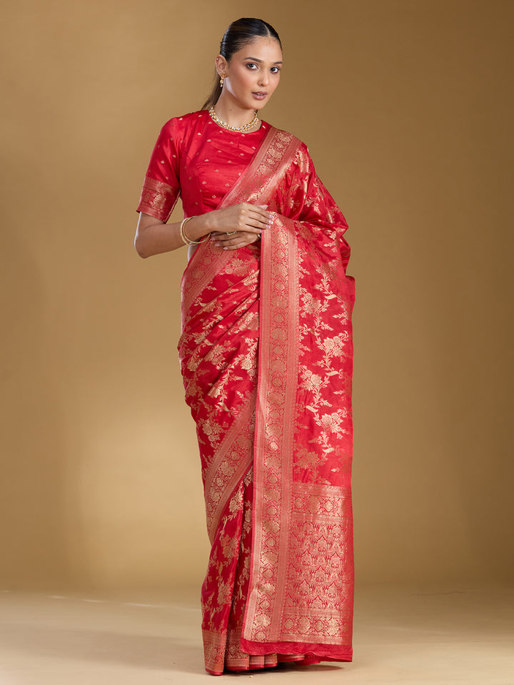 Red Zariwork (Gold) Art Silk Silk_Saree