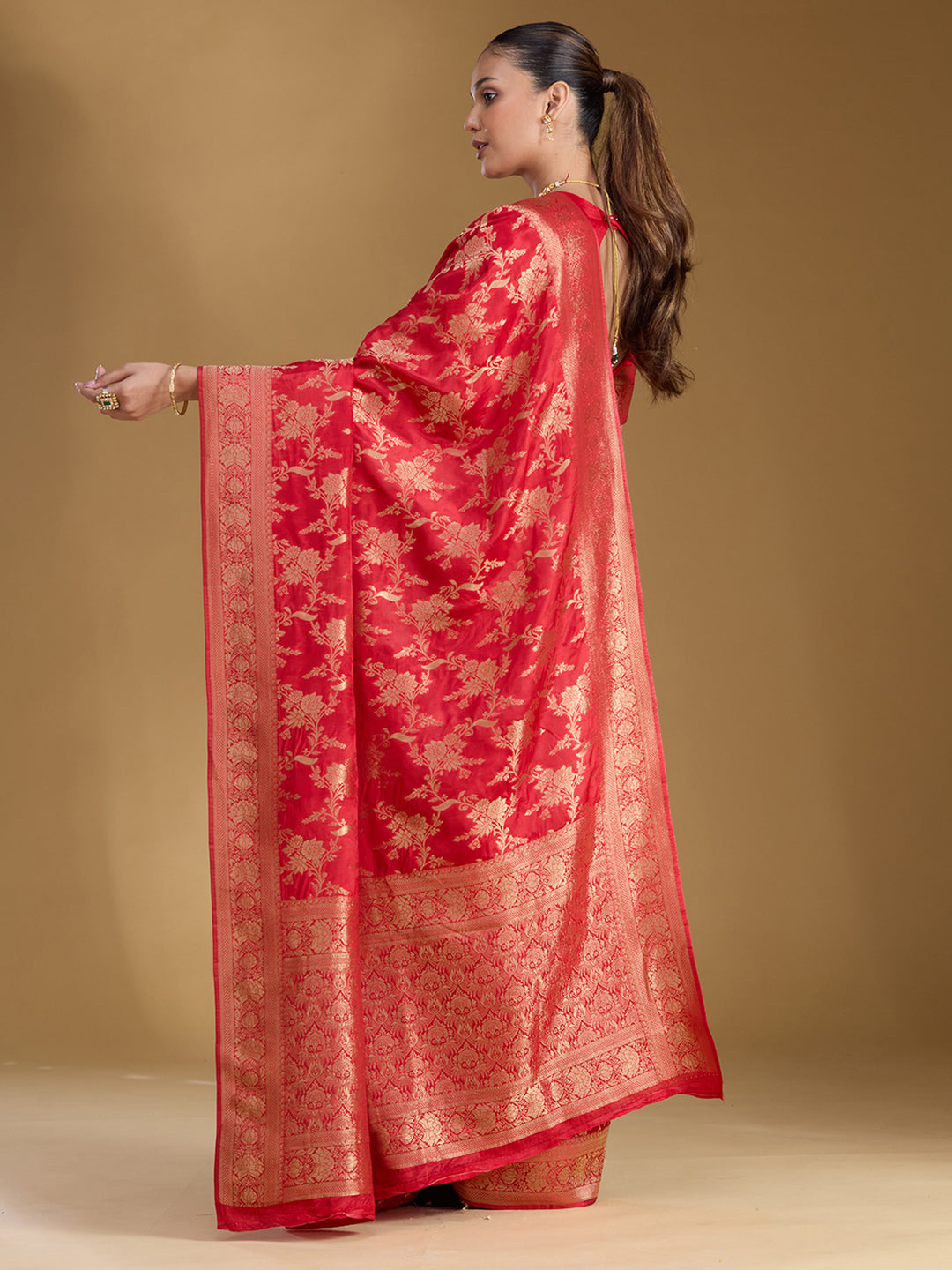 Red Zariwork (Gold) Art Silk Silk_Saree