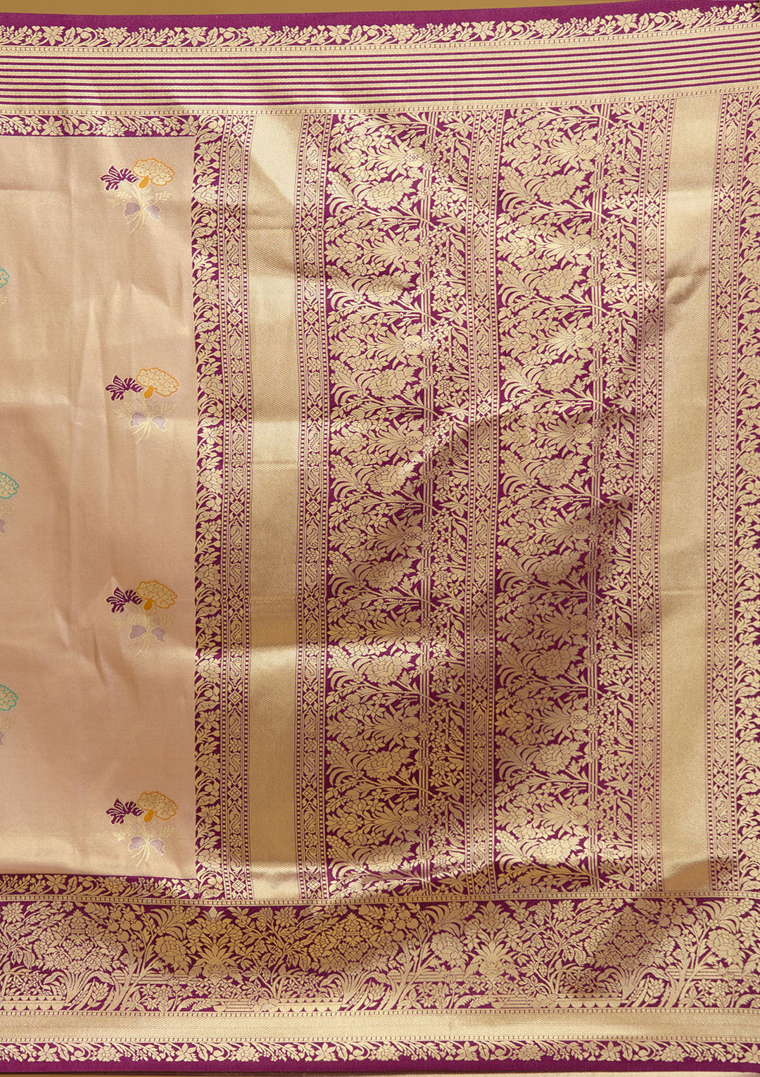 Mauve Zariwork Art Silk Saree