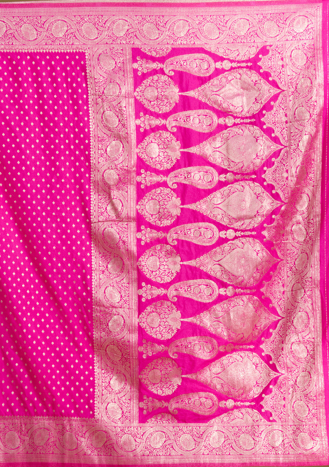 Magenta Pink Zariwork Art Silk Silk_Saree