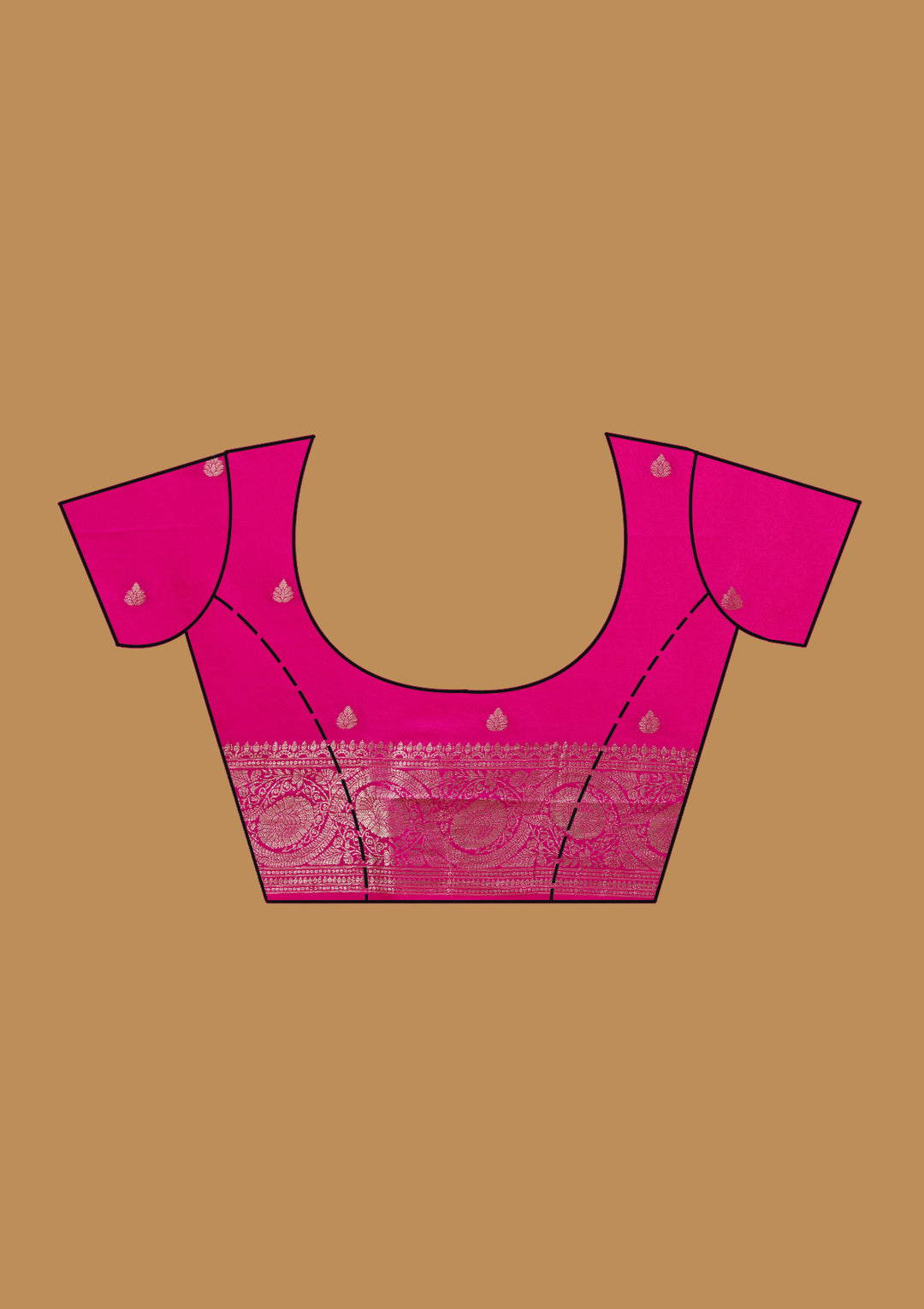 Magenta Pink Zariwork Art Silk Silk_Saree