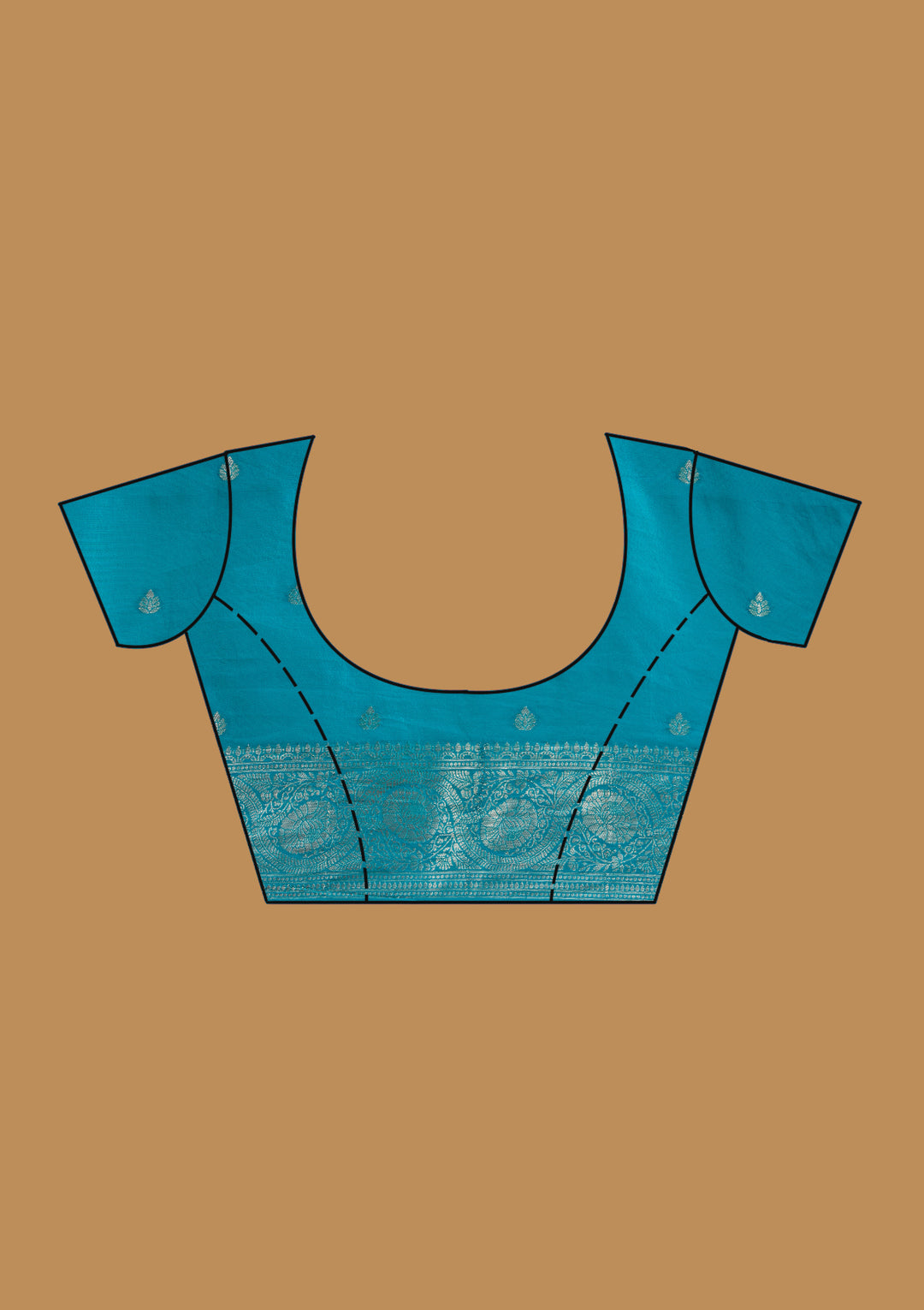 Peacock Blue Zariwork Art Silk Silk_Saree