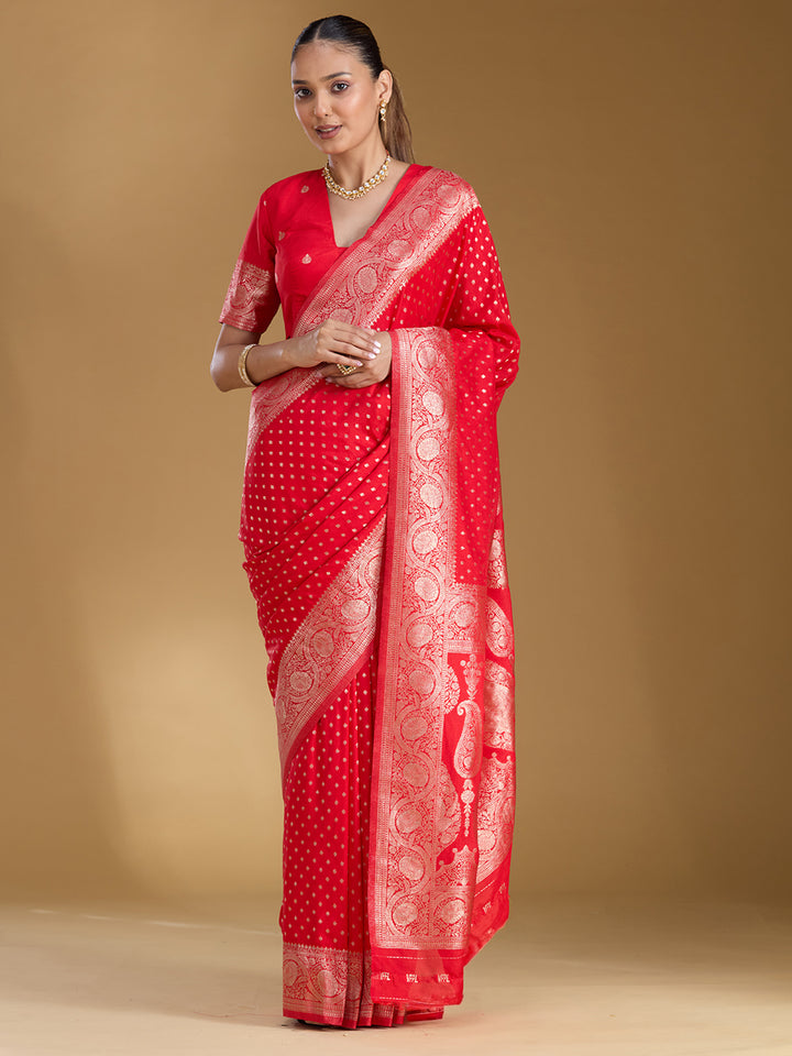 Red Zariwork Art Silk Silk_Saree