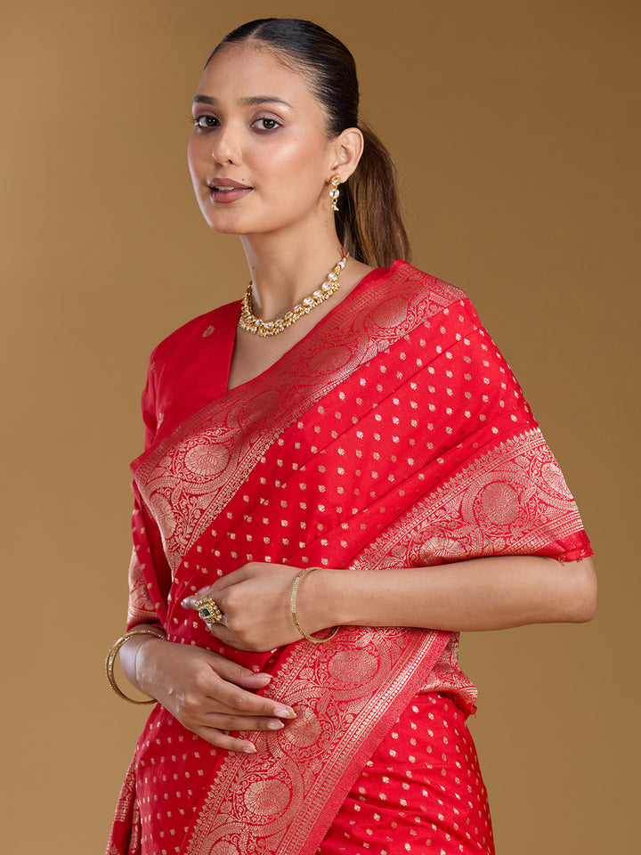Red Zariwork Art Silk Silk_Saree