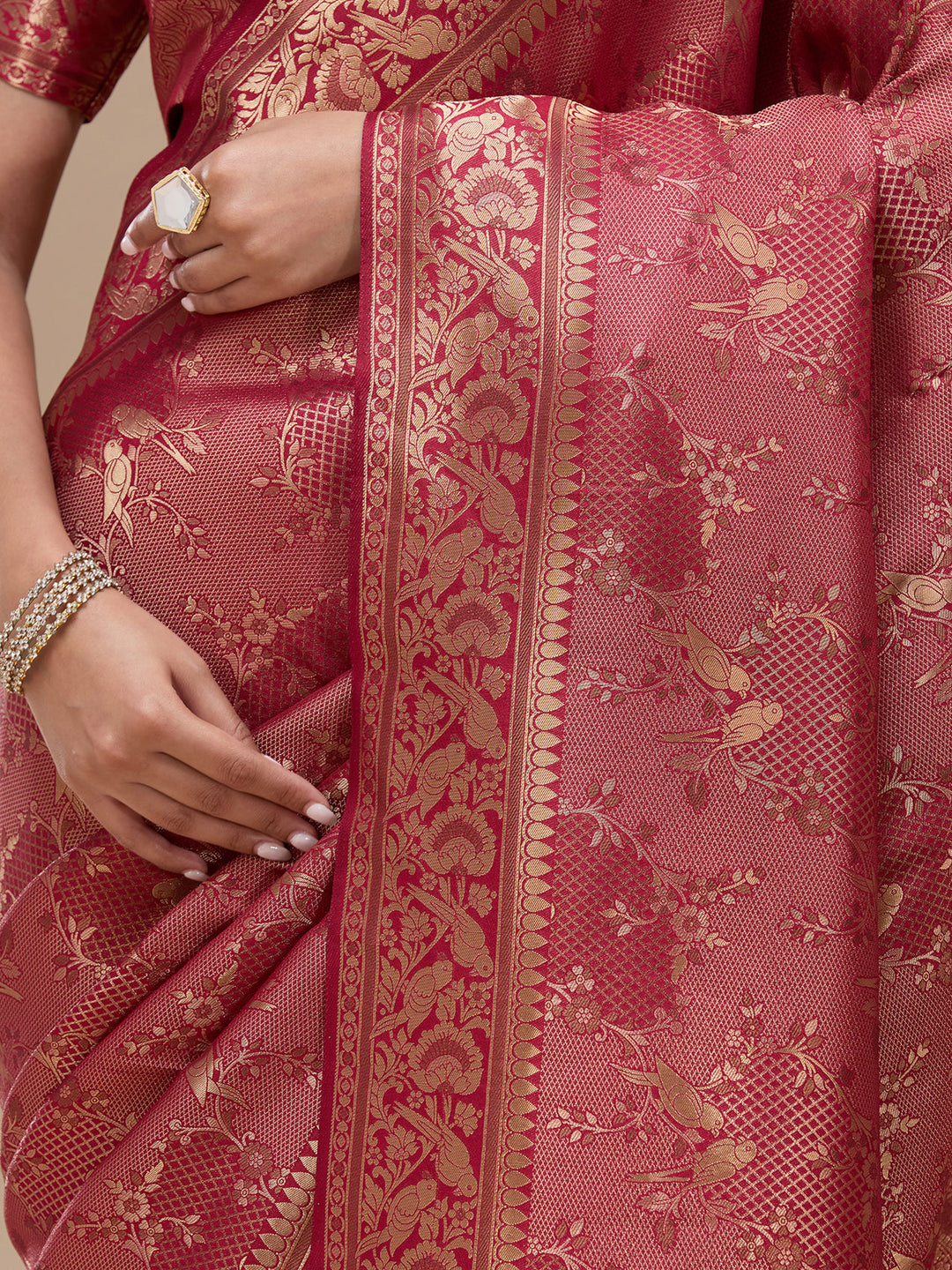 Maroon Zariwork Silk Silk_Saree