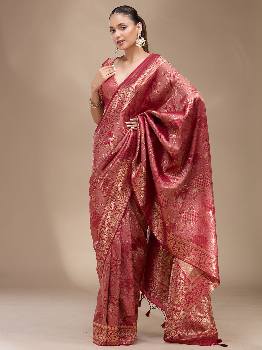 Maroon Zariwork Silk Silk_Saree