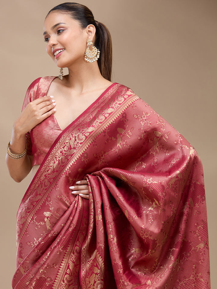 Maroon Zariwork Silk Silk_Saree