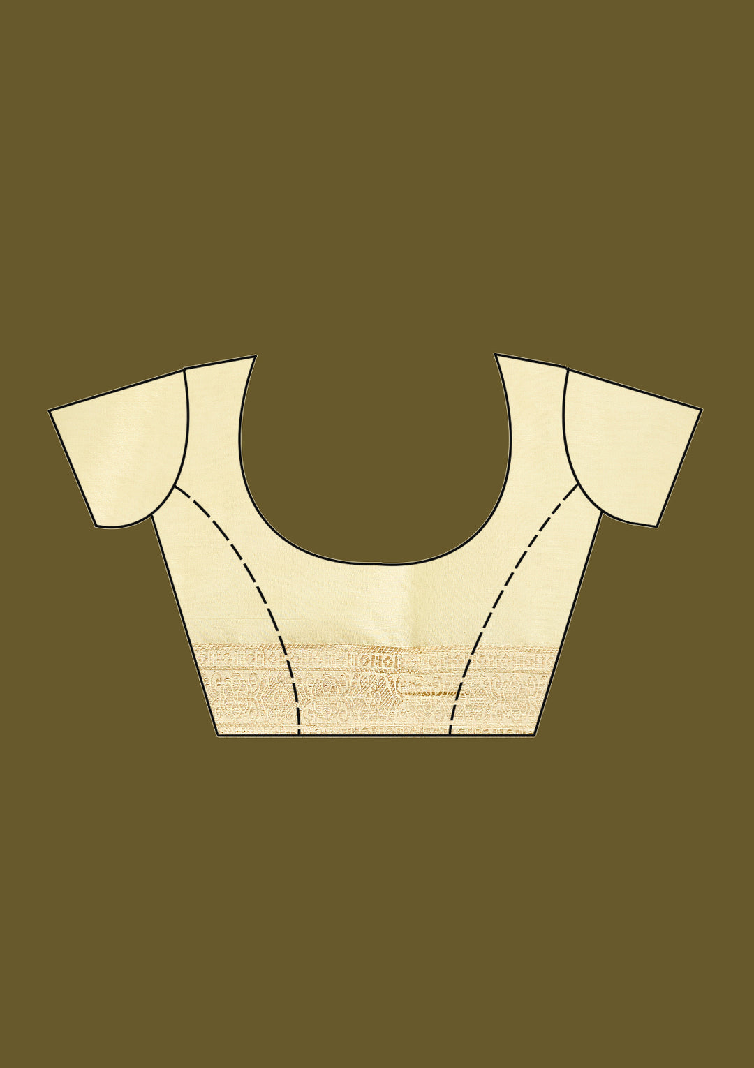 Cream Zariwork Georgette Silk Saree