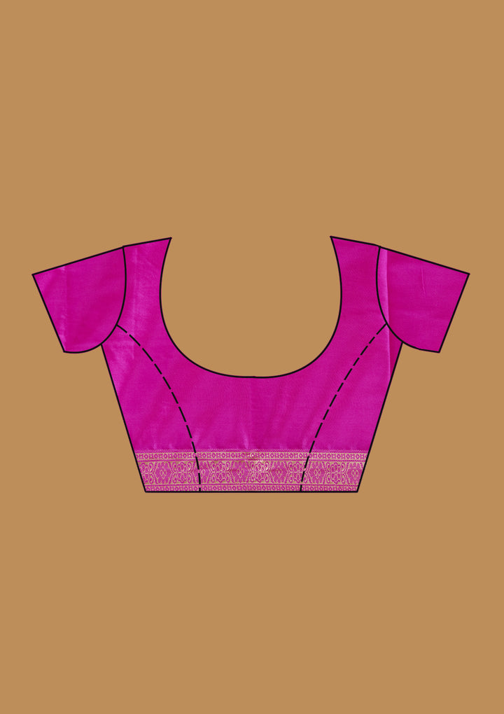 Magenta Pink Zariwork Georgette Silk_Saree