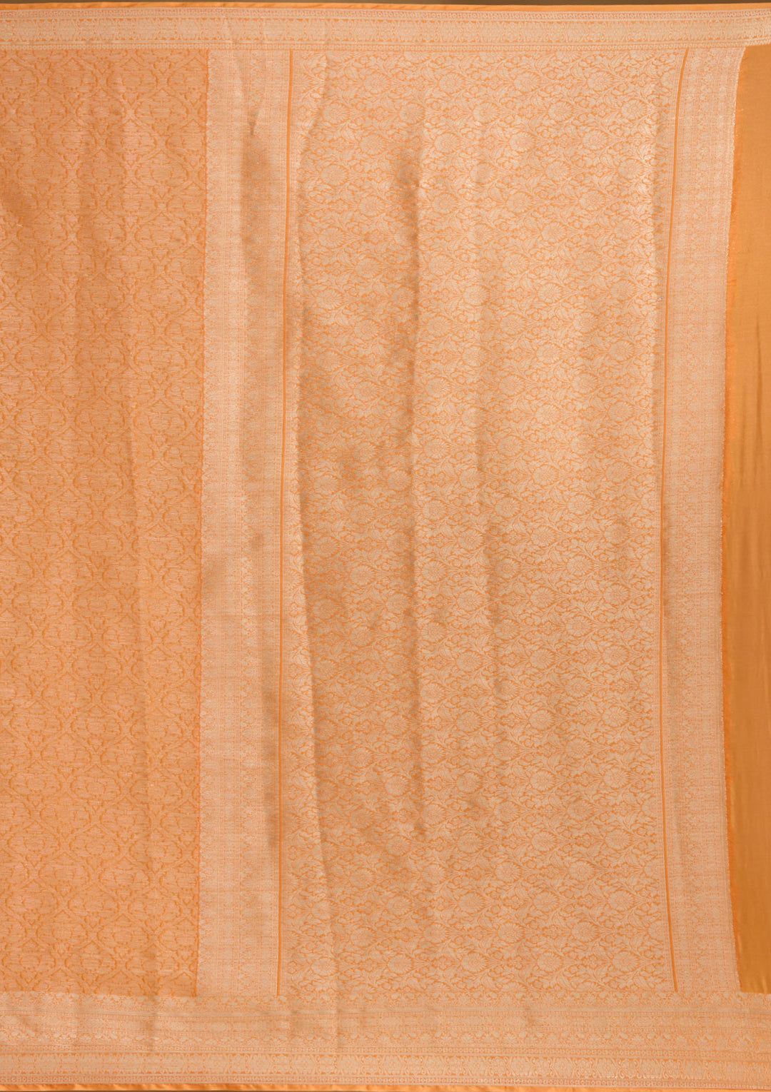 Orange Zariwork Georgette Silk_Saree