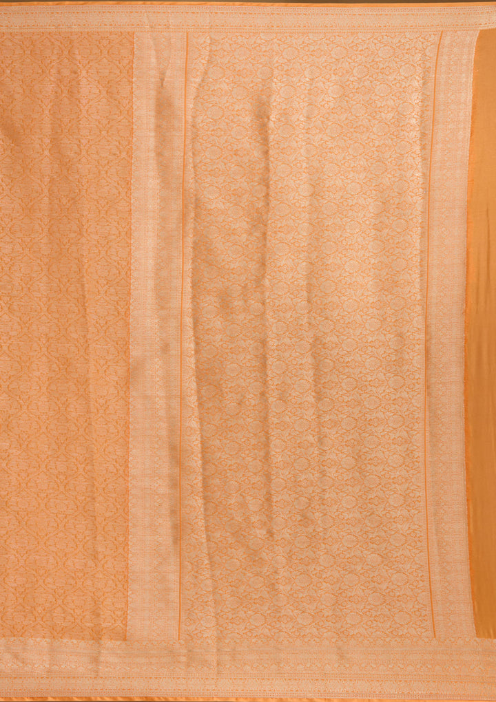 Orange Zariwork Georgette Silk_Saree