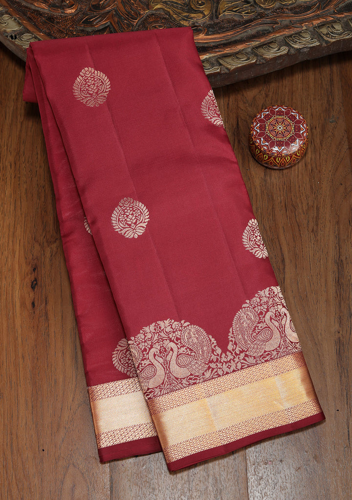 Brown Zariwork Pure Silk Saree
