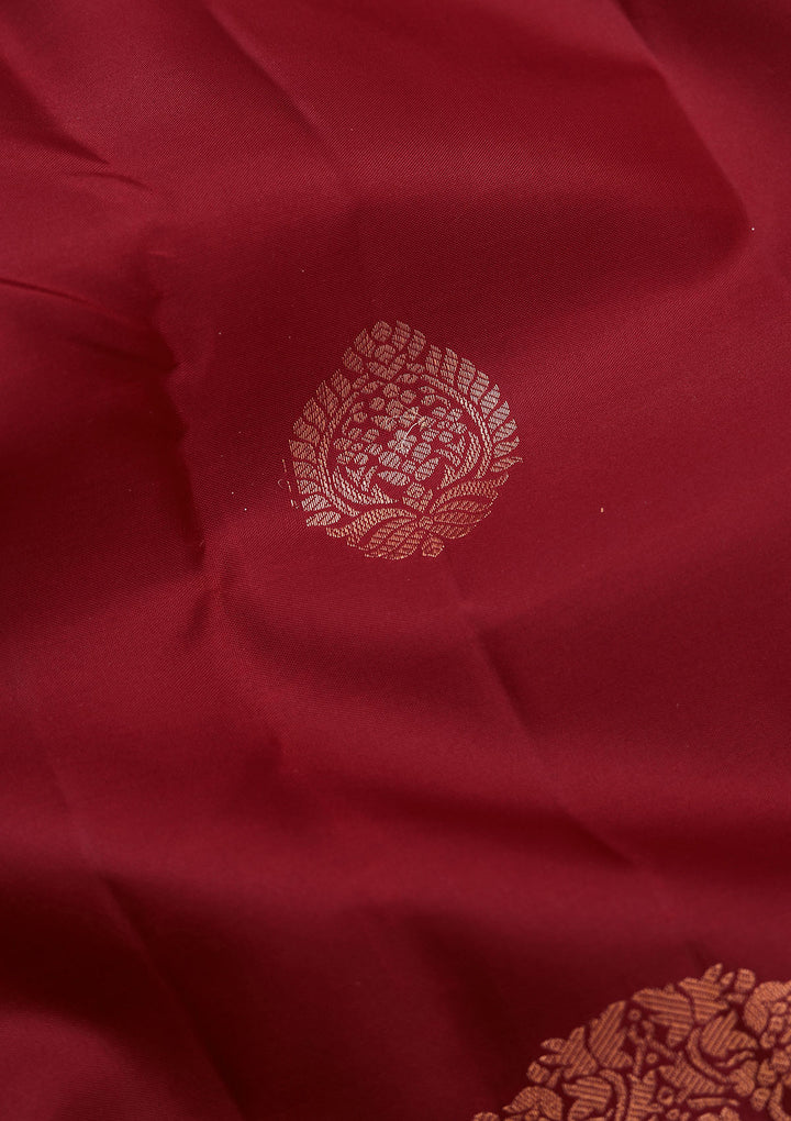 Brown Zariwork Pure Silk Saree