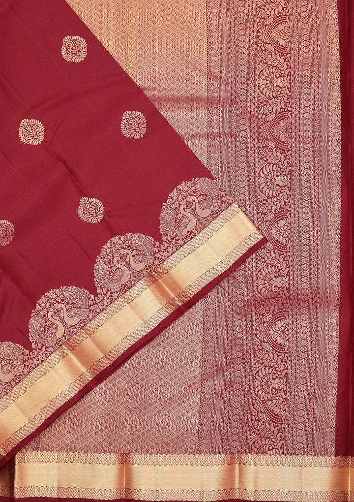 Brown Zariwork Pure Silk Saree
