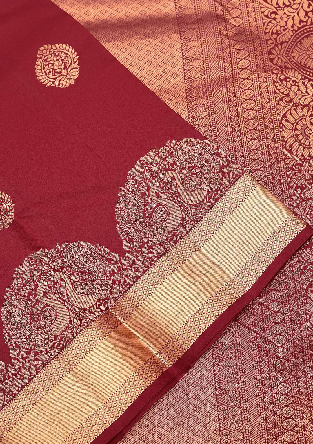 Brown Zariwork Pure Silk Saree