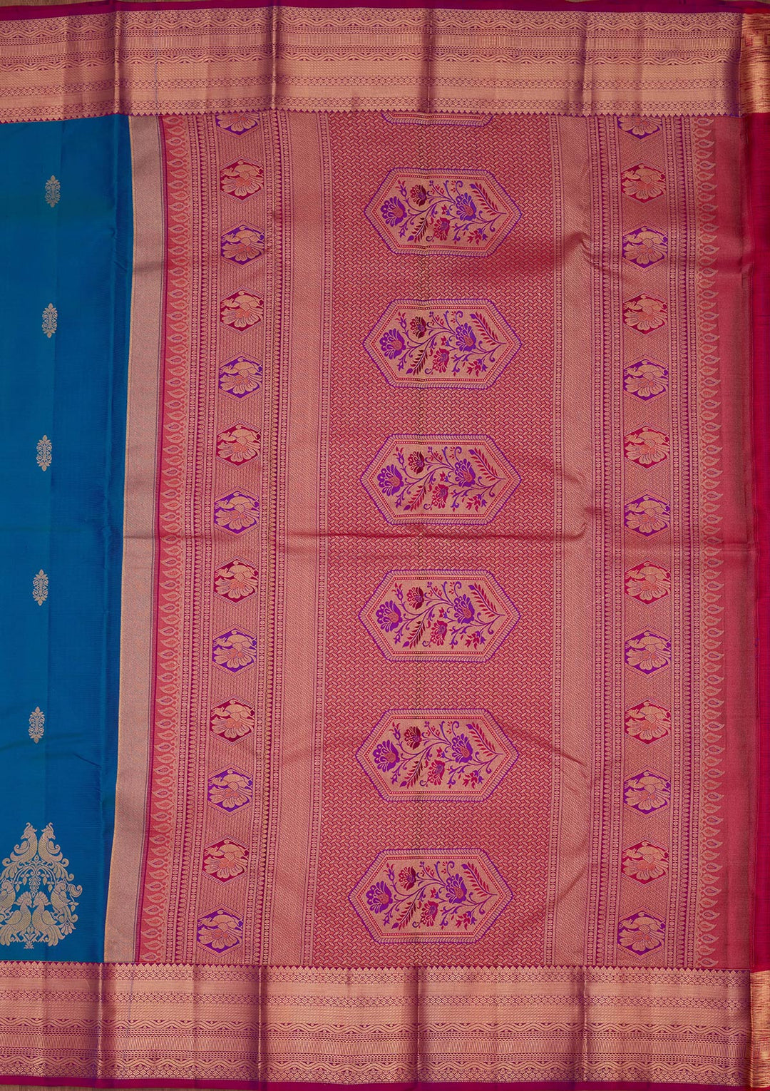 Blue Zariwork Silk Saree