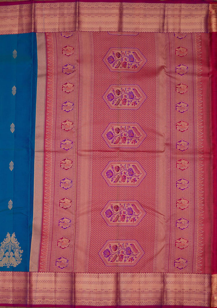 Blue Zariwork Silk Saree