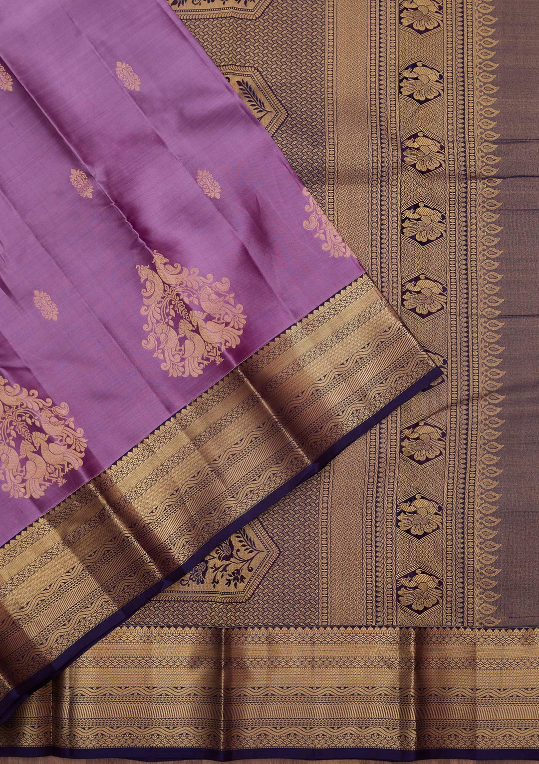 Lavender Zariwork (Gold) Silk Silk_Saree