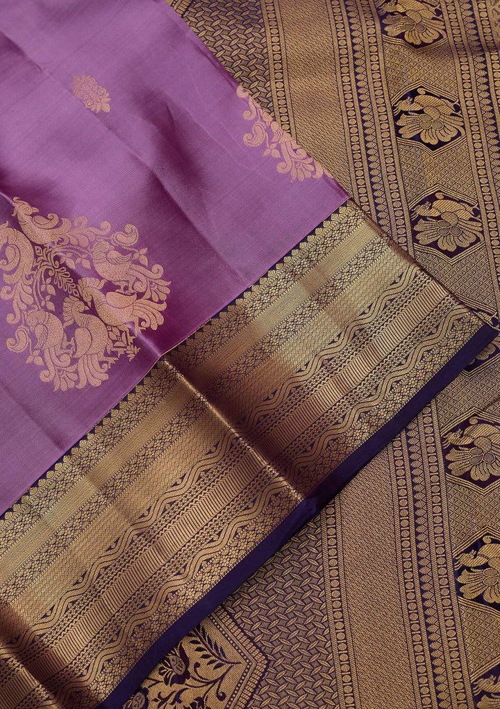 Lavender Zariwork (Gold) Silk Silk_Saree