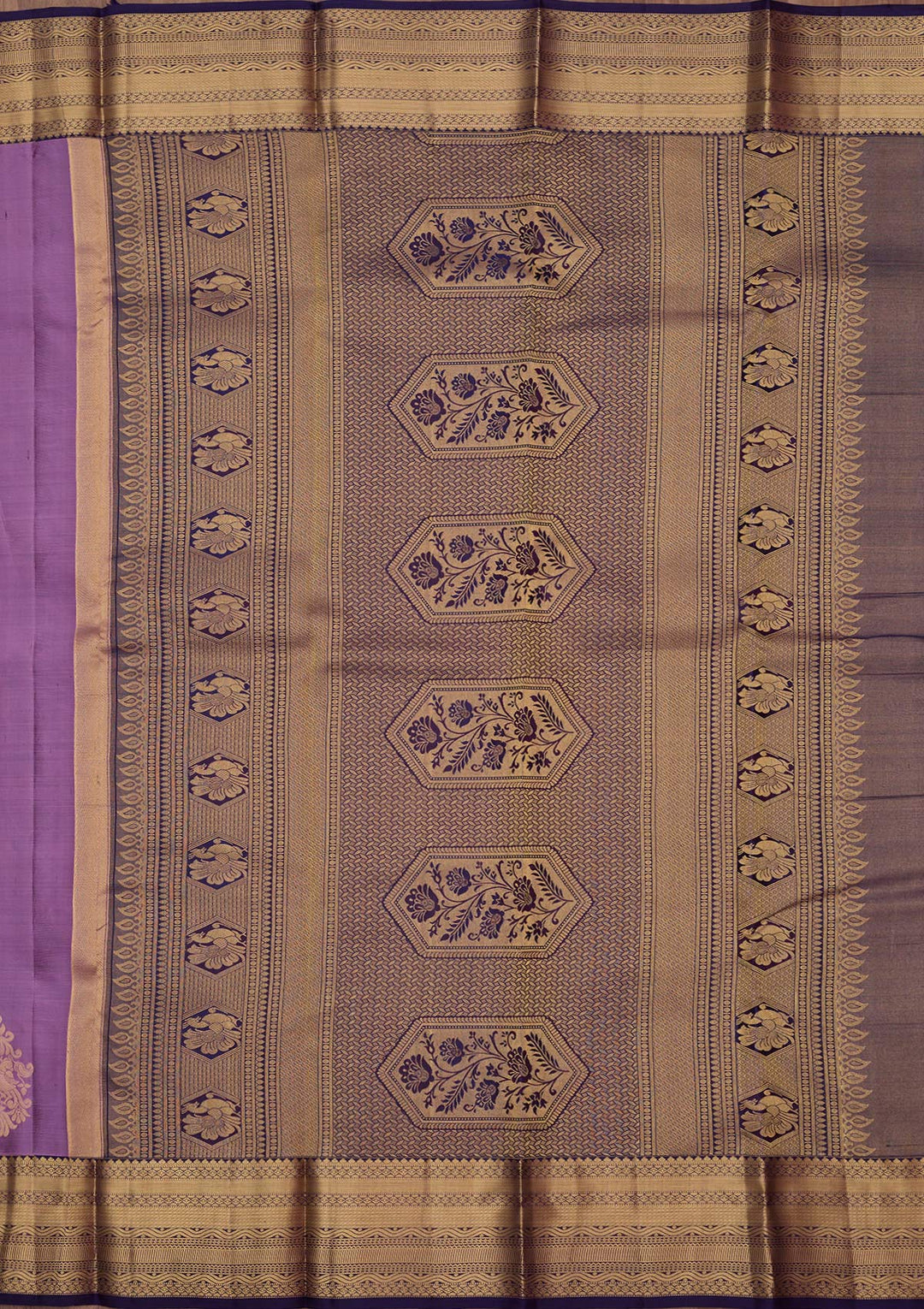 Lavender Zariwork (Gold) Silk Silk_Saree
