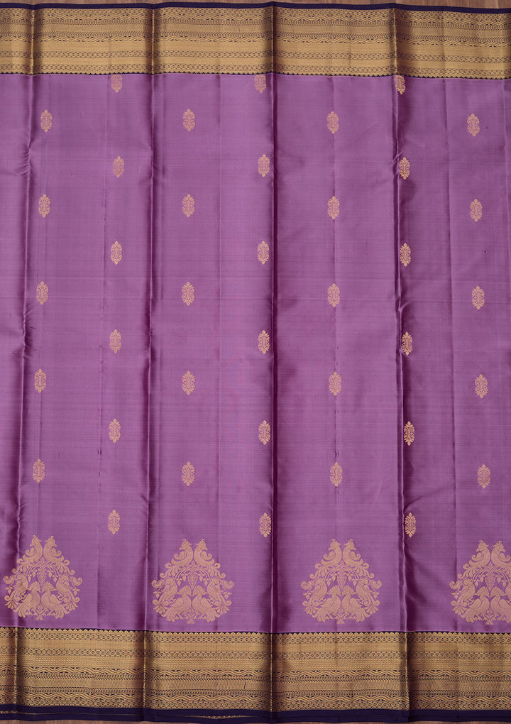 Lavender Zariwork (Gold) Silk Silk_Saree