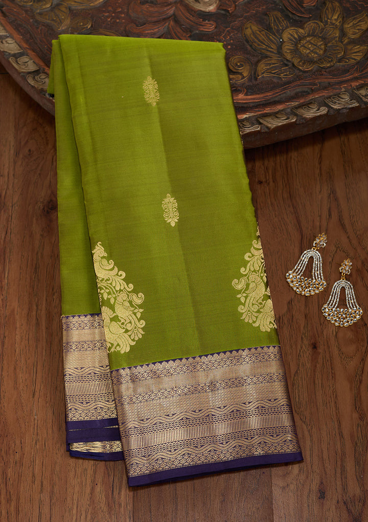 Mehendi Zariwork (Gold) Silk Silk_Saree