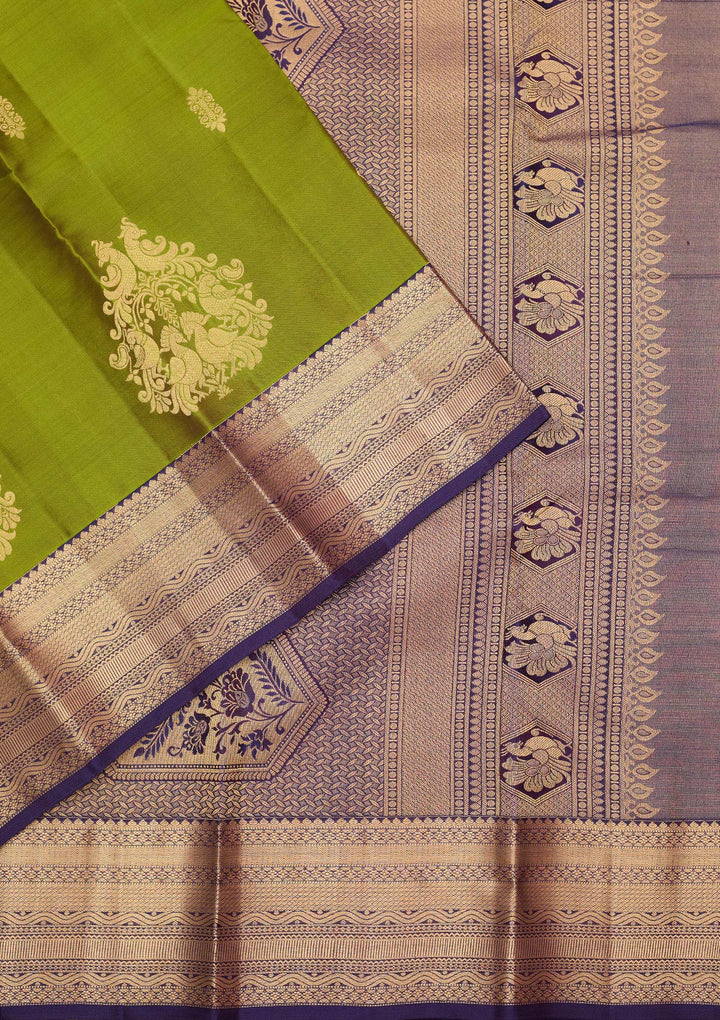 Mehendi Zariwork (Gold) Silk Silk_Saree