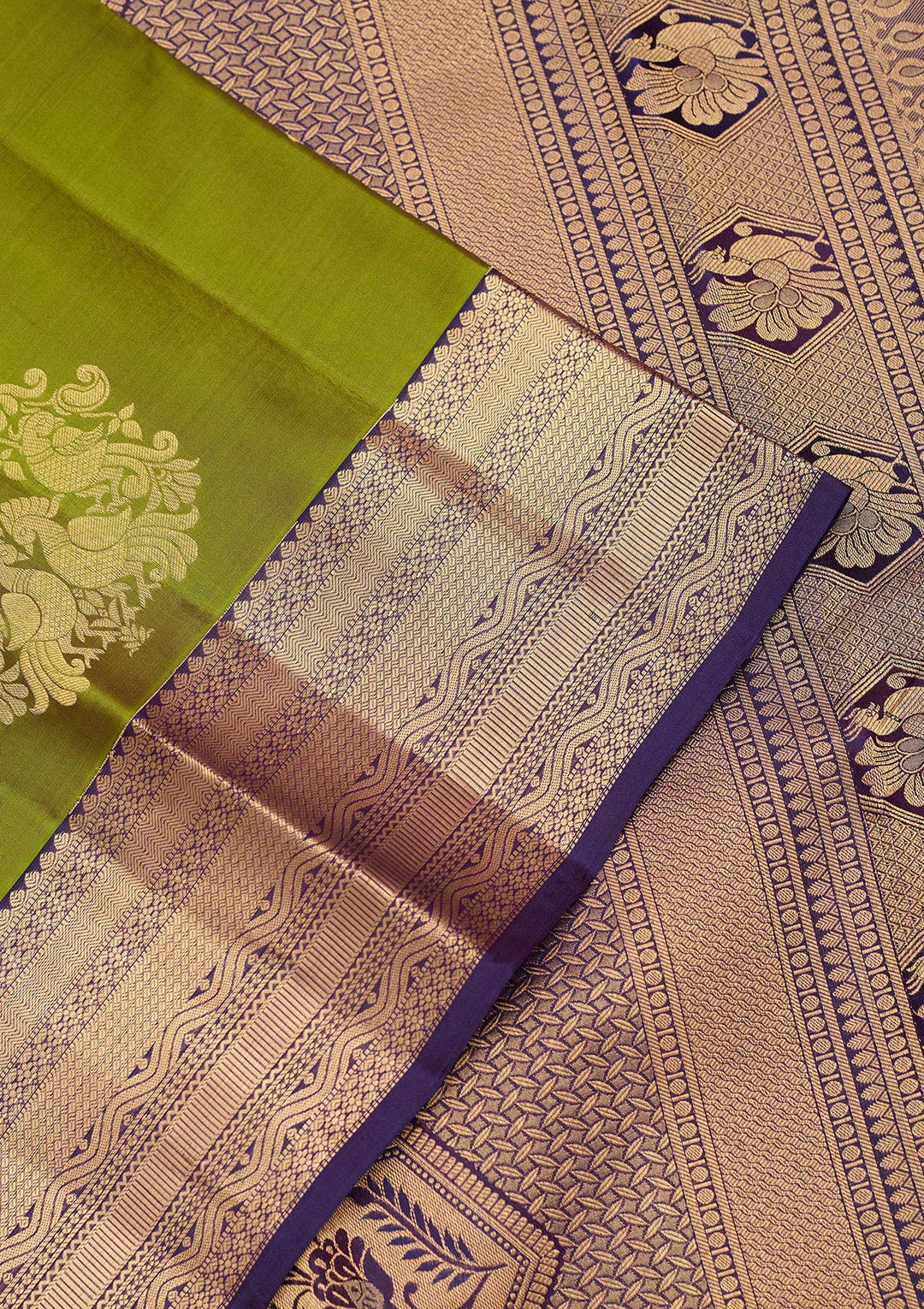 Mehendi Zariwork (Gold) Silk Silk_Saree