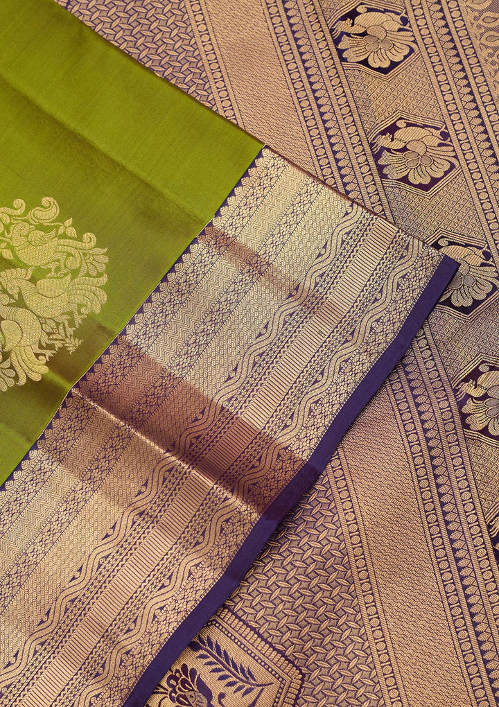 Mehendi Zariwork (Gold) Silk Silk_Saree