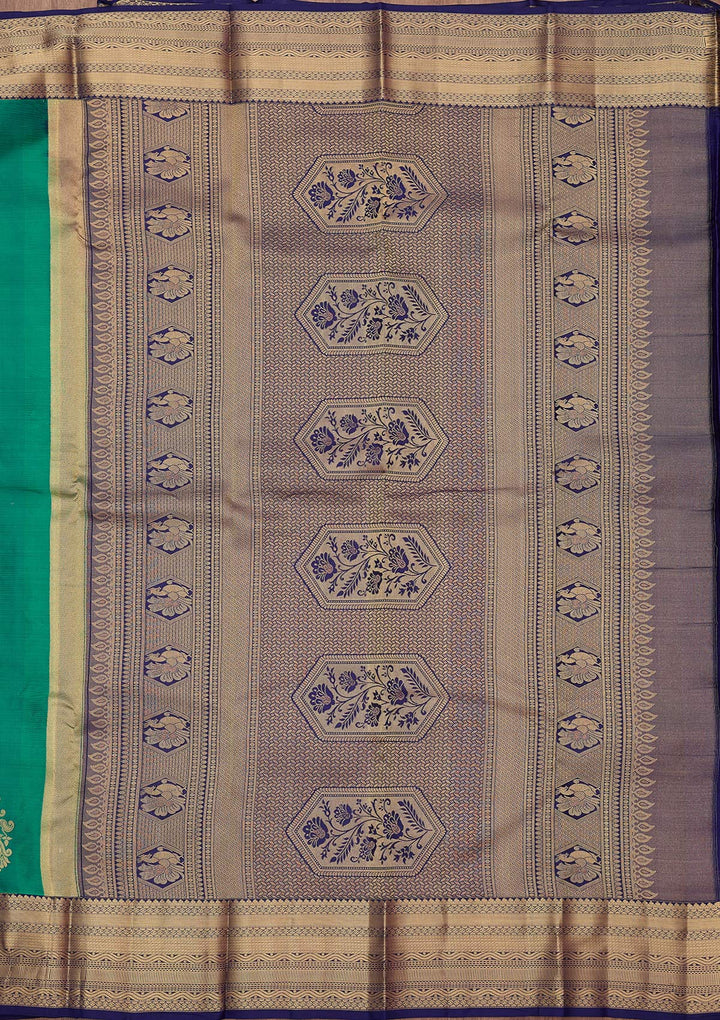 Parrot Green Zariwork (Gold) Silk Silk_Saree