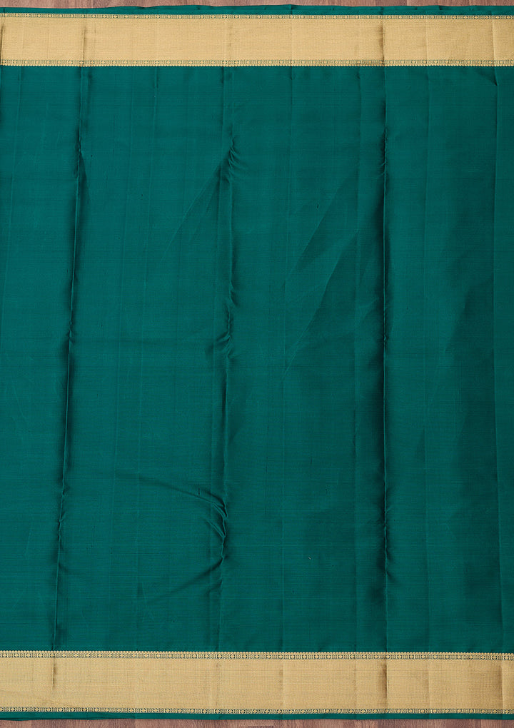 Peacock Blue Zariwork (Gold) Silk Silk_Saree