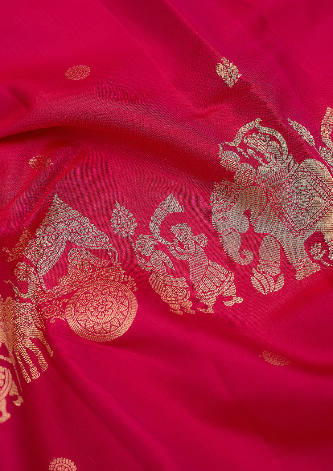 Rani Pink Zariwork (Gold) Silk Silk_Saree