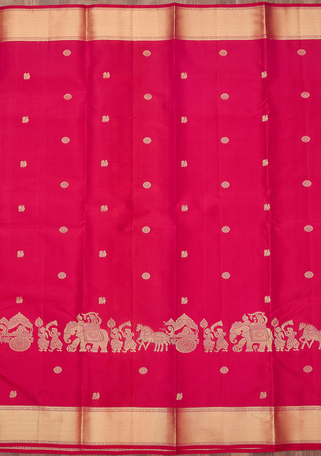 Rani Pink Zariwork (Gold) Silk Silk_Saree