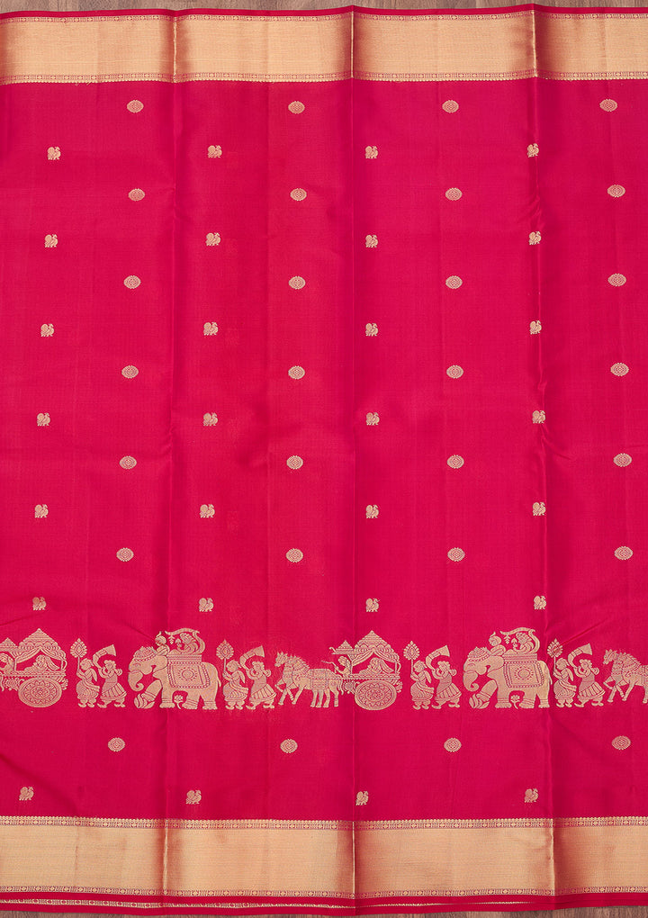 Rani Pink Zariwork (Gold) Silk Silk_Saree