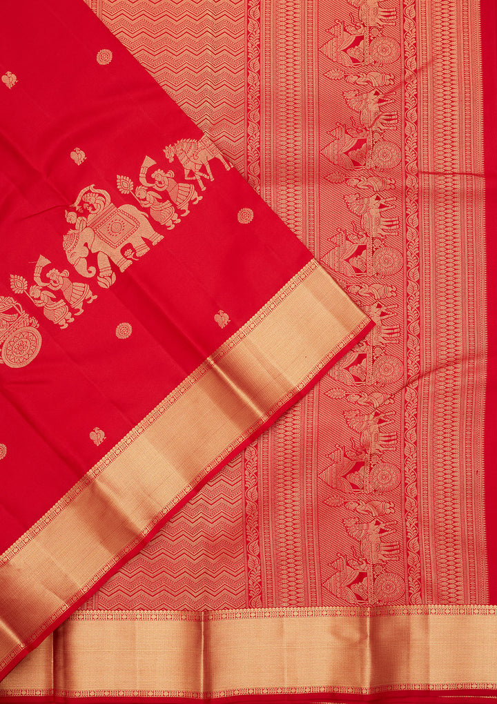 Red Zariwork Pure Silk Saree