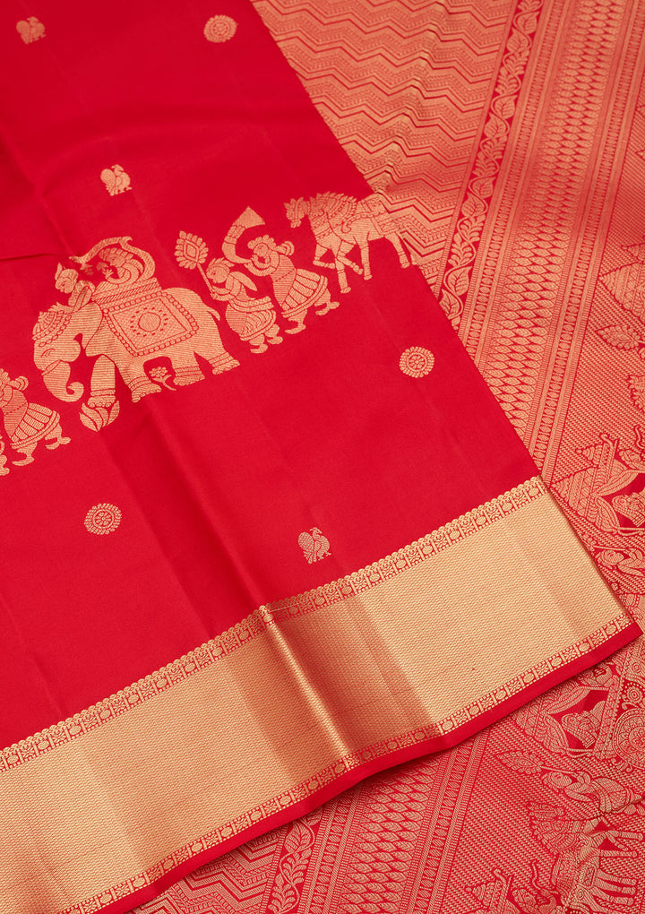 Red Zariwork Pure Silk Saree